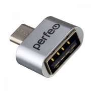 Адаптер OTG USB 2.0 Af - micro Bm, серебристый, Perfeo PF-VI-O011 (PF_C3004)