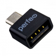 Адаптер OTG USB 2.0 Af - micro Bm, черный, Perfeo PF-VI-O010 (PF_B4995)