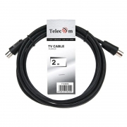 Кабель антенный TV (М) -> TV (M), 2 м, черный, TELECOM (TTV9555-2M)