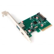 PCI-E контроллер 2 внешних порта USB3.1 Type C + USB 3.0 Type A, Gembird SPCR-02