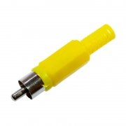 Разъём RCA штекер, пластик, под пайку, на кабель, желтый, Premier (1-200 YE)