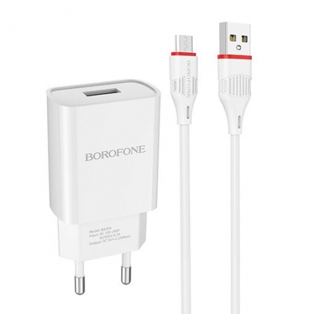   Borofone BA20A, 2.1 USB +  Micro USB, 