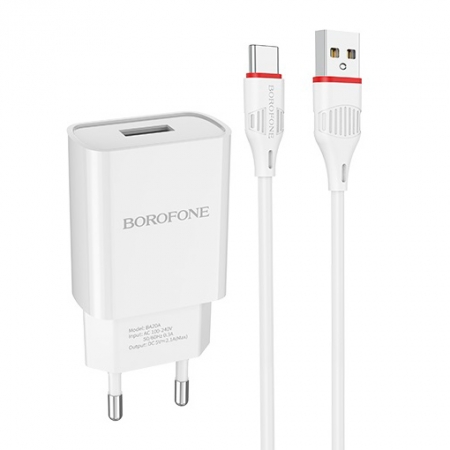   Borofone BA20A, 2.1 USB +  Type C, 