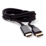Кабель DisplayPort/M - HDMI/M, 1.8 м, 4K, нейлоновая оплетка, Cablexpert (CC-DP-HDMI-4K-6)