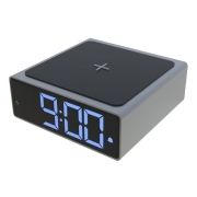 Часы будильник Ritmix RRC-900Qi с беспроводной зарядкой 10 Вт, серые