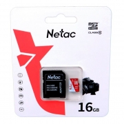 Карта памяти Micro SDHC 16Gb Netac P500 Eco Class 10 + адаптер SD (NT02P500ECO-016G-R)