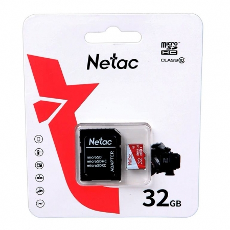   Micro SDHC 32Gb Netac P500 Eco Class 10 +  SD (NT02P500ECO-032G-R)