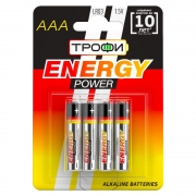 Батарейка AAA Трофи Energy Power LR03-4BL Alkaline, 4шт, блистер