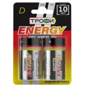 Батарейка D Трофи Energy Power LR20-2BL Alkaline, 2шт, блистер