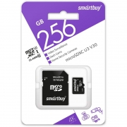   Micro SDXC 256Gb Smartbuy U3 V30   +  SD (SB256GBSDCCTV)