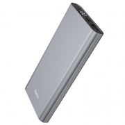 Зарядное устройство Hoco J68, 10000 мА/ч, 2A USB A, дисплей, металл, серое