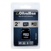 Карта памяти MicroSD 2 Gb OltraMax + адаптер SD (OM002GCSD-AD)