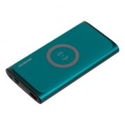 Зарядное устройство Digma DGPQ10G, 10000 мА/ч, Qi 15W, QC3.0/PD 20W, USB A + USB C, зеленое