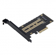 Переходник PCI-E 16X->M.2 M-key NVMe SSD, тип 2230/2242/2260/2280, Gembird MF-PCIE-NVME