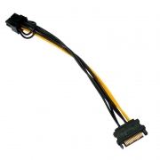 Переходник питания для видеокарты PCI-E 8pin - SATA 15pin, 0.2 м, Cablexpert (CC-PCIE-SATA-20CM)