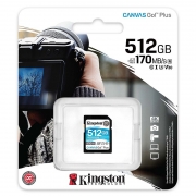   SDXC 512Gb Kingston Canvas Go Plus U3 V30 170/90 / (SDG3/512GB)