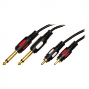   6.3 mono plug x 2 -> 2 RCA plug, 10 , , Premier (5-143)