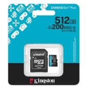   Micro SDXC 512Gb Kingston Canvas Go Plus U3 V30 A2 +  SD (SDCG4/512GB)