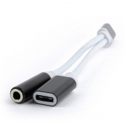  USB Type C(m) - 3.5 jack + USB 3.1 Type C(f), , Cablexpert (CCA-UC3.5F-02)