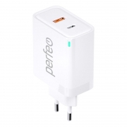   Perfeo I4653, QC/PD 30W, GaN, USB-A+C, 
