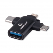  OTG USB 2.0 Af - micro Bm+Type Cm+Lightning, , Cablexpert (A-USB3.1-AF-3in1)