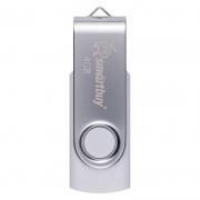 4Gb Smartbuy Twist White/Silver USB2.0 (SB004GB2TWW)