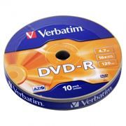 Диск DVD-R Verbatim  4,7 Gb 16x, Shrink, 10шт (43729)
