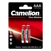 Батарейка AAA Camelion Plus Alkaline LR03-2BL, щелочная, 2 шт, блистер