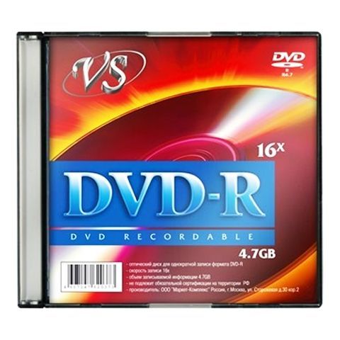  DVD-R VS 4,7 Gb 16x, Slim Case (VSDVDRSL501)