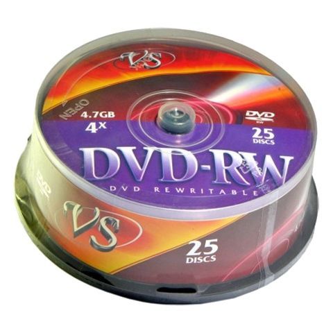  DVD-RW VS 4,7 Gb 4x, Cake Box, 25 (VSDVDRWCB2501)