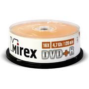 Диск DVD+R Mirex 4,7 Gb 16x, Cake Box, 25шт (UL130013A1M)