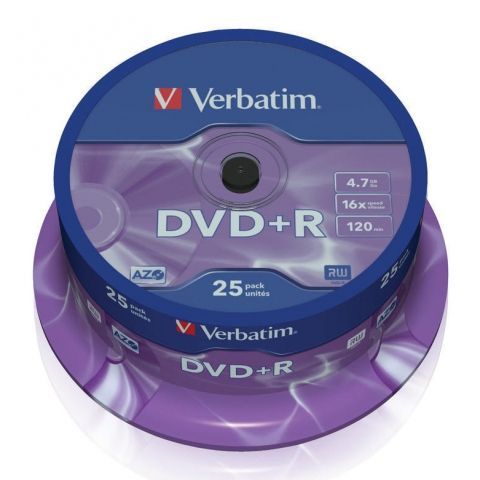  DVD+R Verbatim 4,7 Gb 16x, Cake Box, 25 (43500)