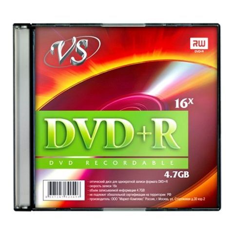  DVD+R VS 4,7 Gb 16x, Slim Case (VSDVDPRSL501)